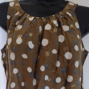 Loft Olive polka dot tank S